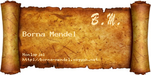 Borna Mendel névjegykártya